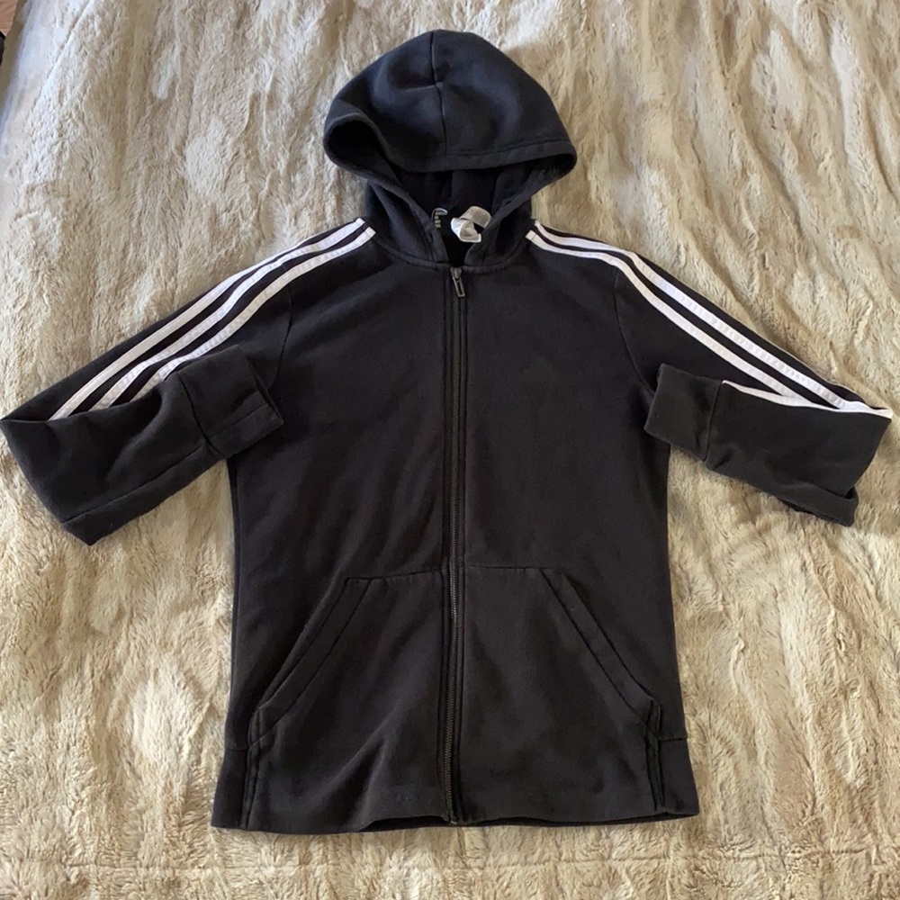 Adidas Classic Black Zip Up Hoodie Size S